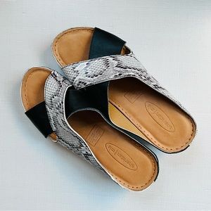 Sheridan Mia black leather and snakeskin sandals. NWT 39 (8.5)